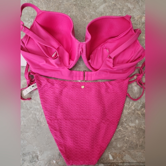 36D3/XL 🖤VS Swim Twist PushUp Bikini Top Side Tie Cheeky Bikini Set - Picture 2 of 6